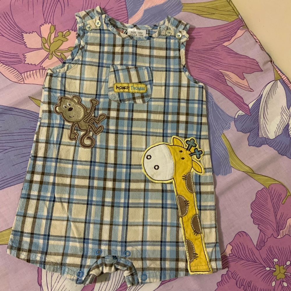 Like New Baby Rebels Plaid with Embroidery Bodysuit Toddler
